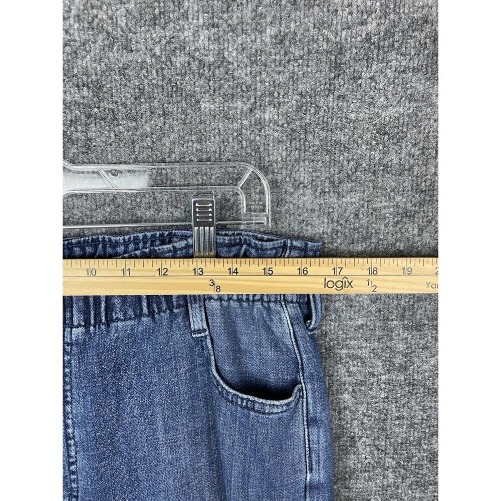 J. Crew Ankle Jeans Size 31T Strech Denim Hi-Rise Wide Leg Elastic Waist 32X27.5 - Picture 4 of 13